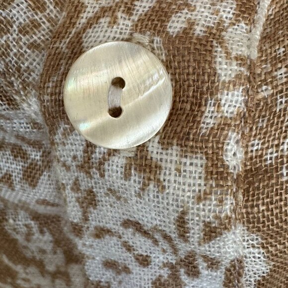 Monday  Barcelona 100%  Linen Tan Snake Print Long Sleeve Oversized Tunic Top - Picture 3 of 10